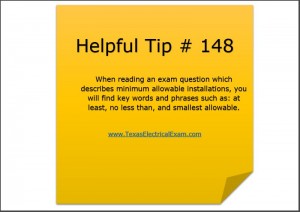 Electrical Exam Prep Tip #148 - Minimum Allowable Installations - Texas Sns-Brigh10